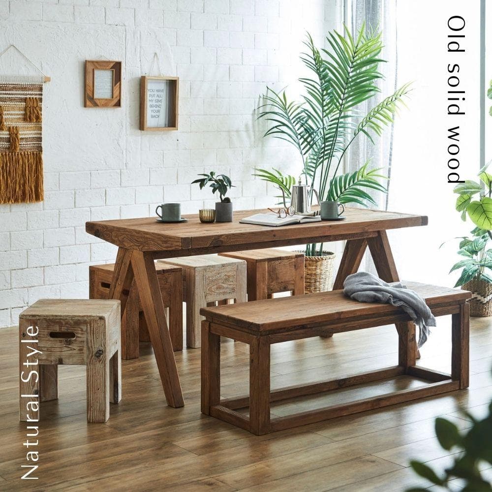 古木　テーブル　古材　北欧　アンティーク　レトロ　机　お洒落　木製　ヴィンテージ