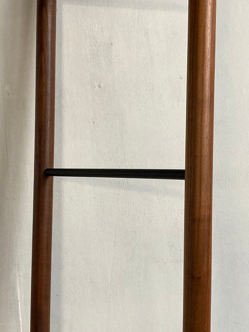 古い木製 ウォールナット×アイアン ハンガーラック ラダーハンガー タオル掛け