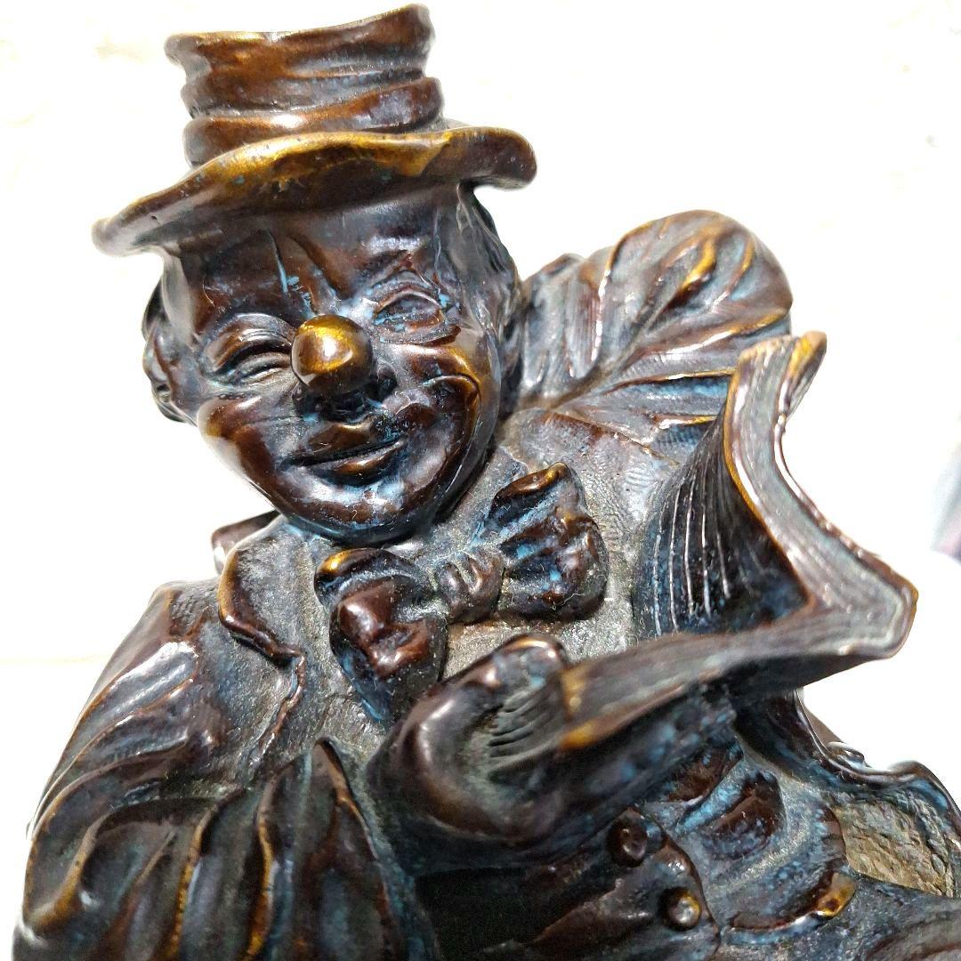 置物　ブロンズ像　本を読む少年　インテリア　アンティーク　オブジェ　　希少