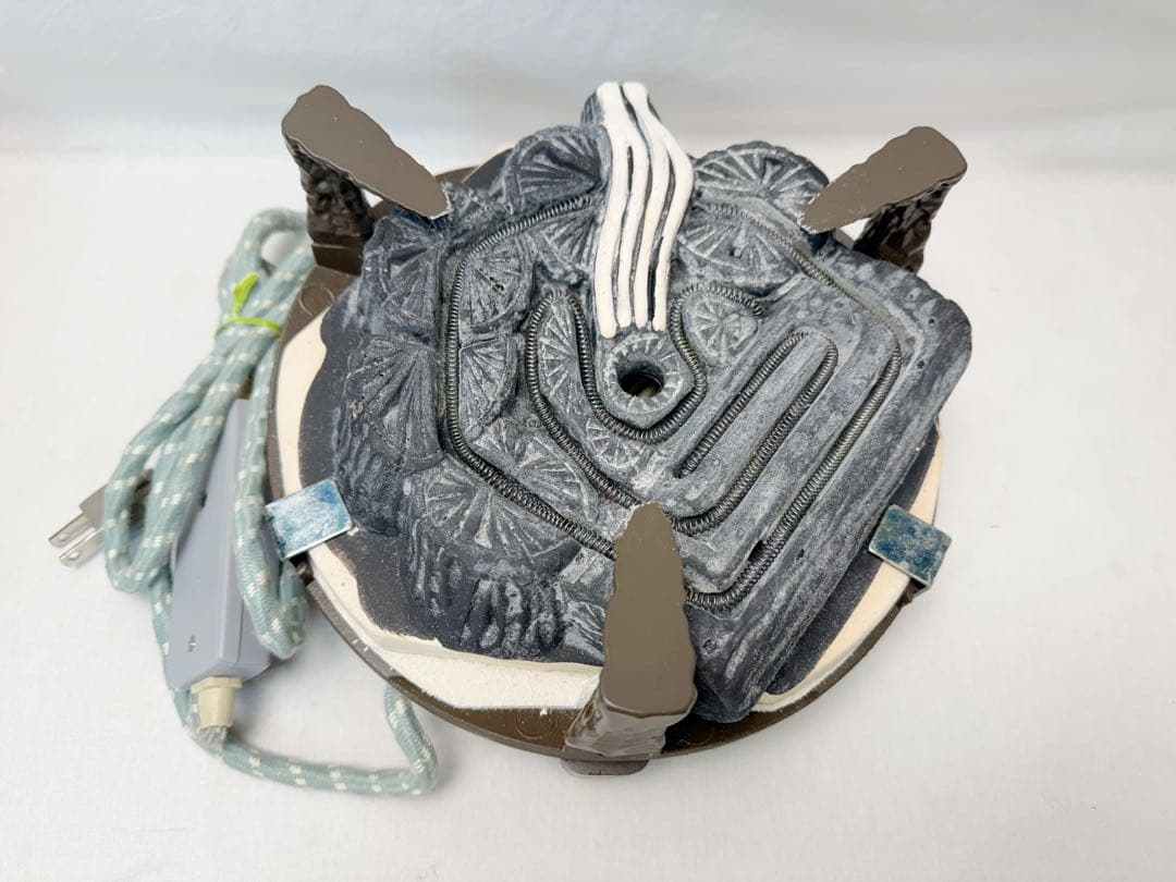 未使用 茶道具 桑 置炉 磨入子 炉.置炉用炭型電熱器 2点セット 元箱