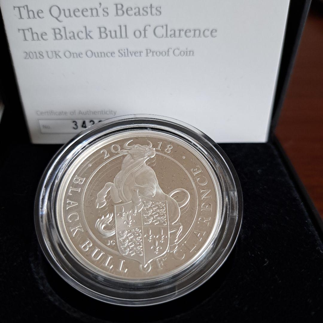 ⭐クイーンズビースト　ブラックブル　プルーフ銀貨ロイヤルミント１オンス　限定品