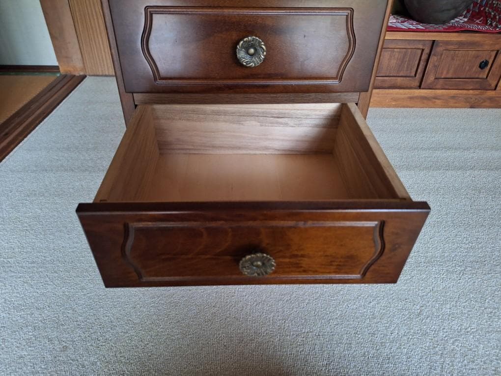 美品!【カリモク家具 】karimoku/コロニアル 電話・FAX台/チェスト