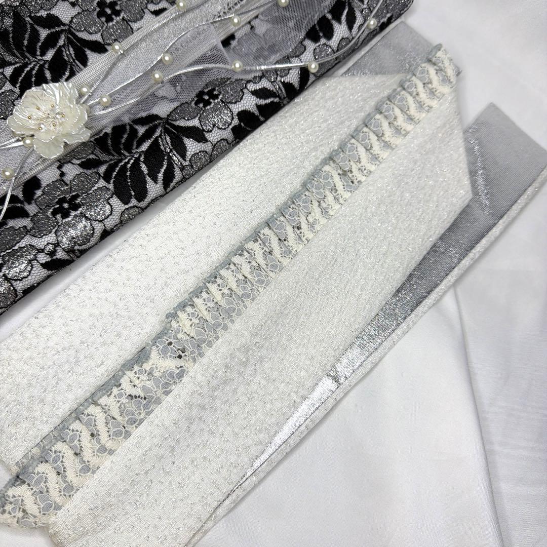 新品　2026年新作　シルバー　帯締め　帯揚げ　半襟　重ね襟　セット