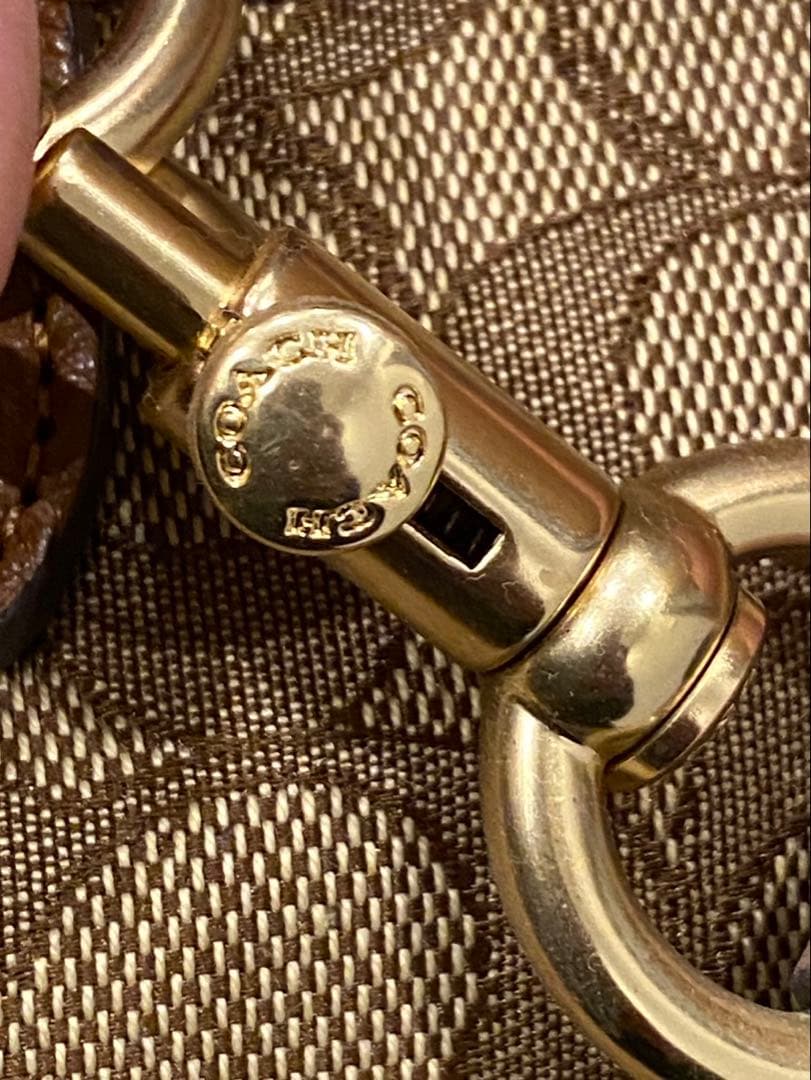 COACH ストライプデザイン ハンドバッグ