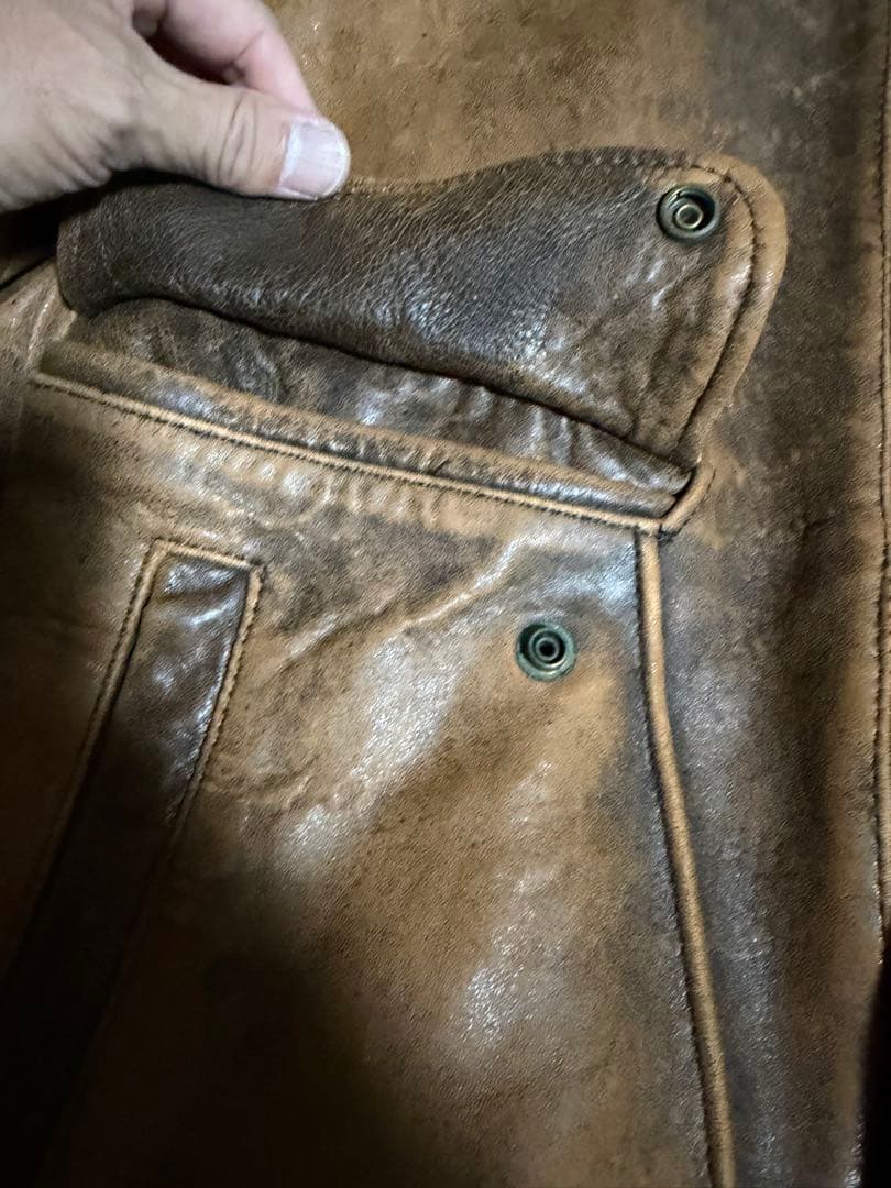 90's A-2 フライト レザージャケット ブルゾン 本革 ショート丈 羊