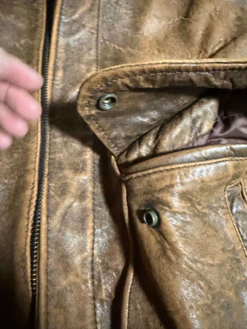 90's A-2 フライト レザージャケット ブルゾン 本革 ショート丈 羊