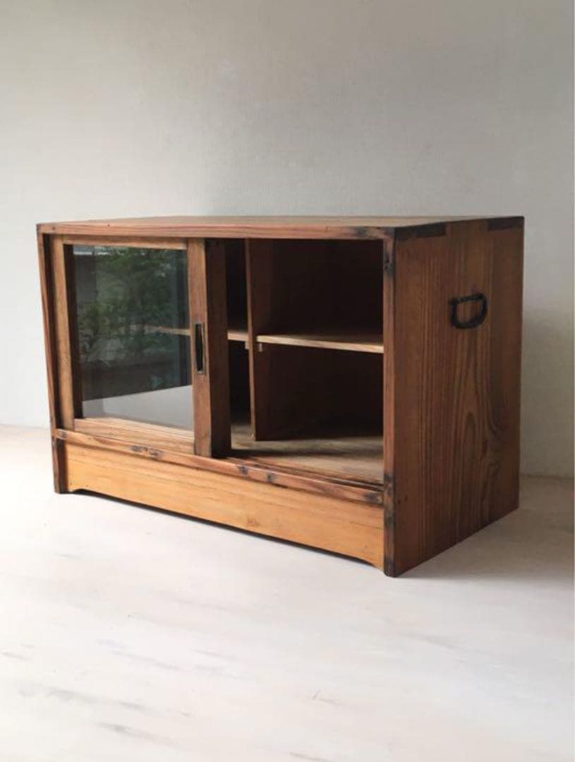 古い 食器棚 ガラス棚 ガラスケース アンティーク