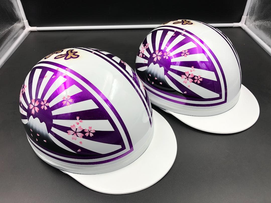 コルク半　カスタム　富士日章　三つボタン　白紫　ラメ　桜　セット　高級クリヤ