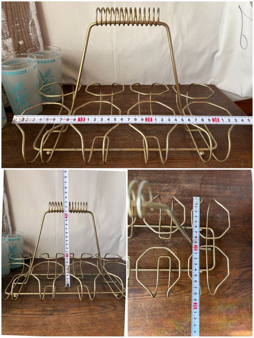 アメリカン雑貨 ビンテージ グラス8個＆グラスホルダー セット