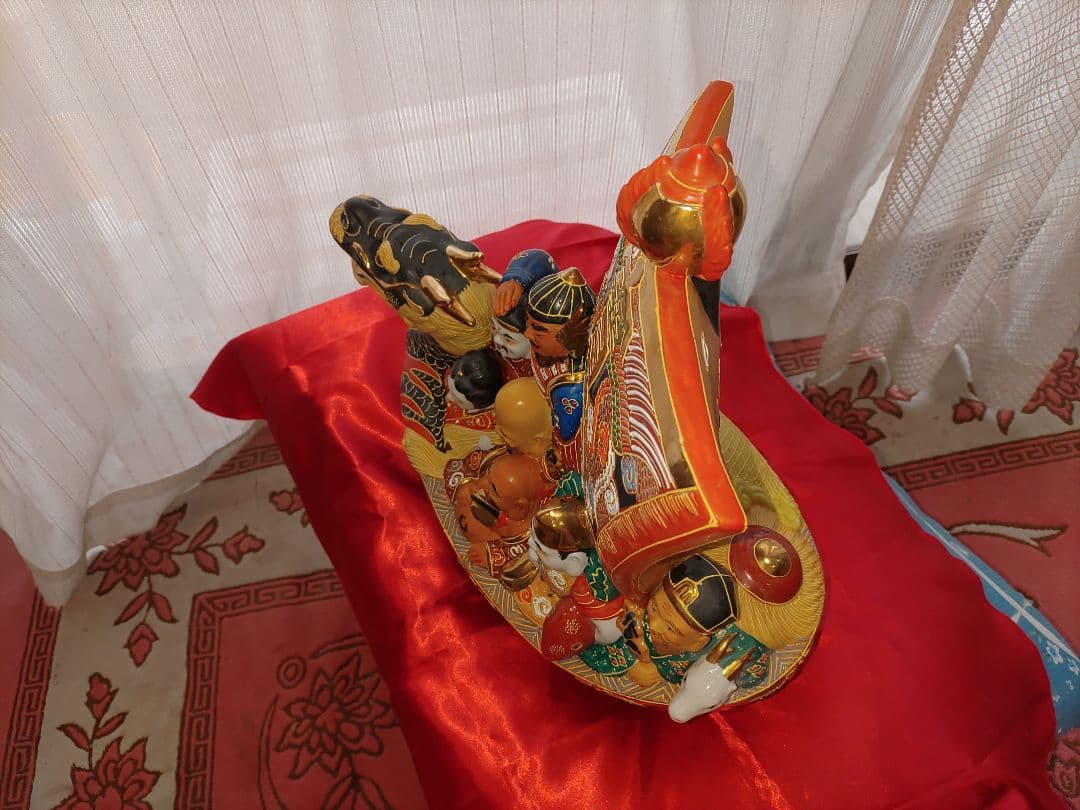 宝船　置物　九谷焼　七福神　焼物