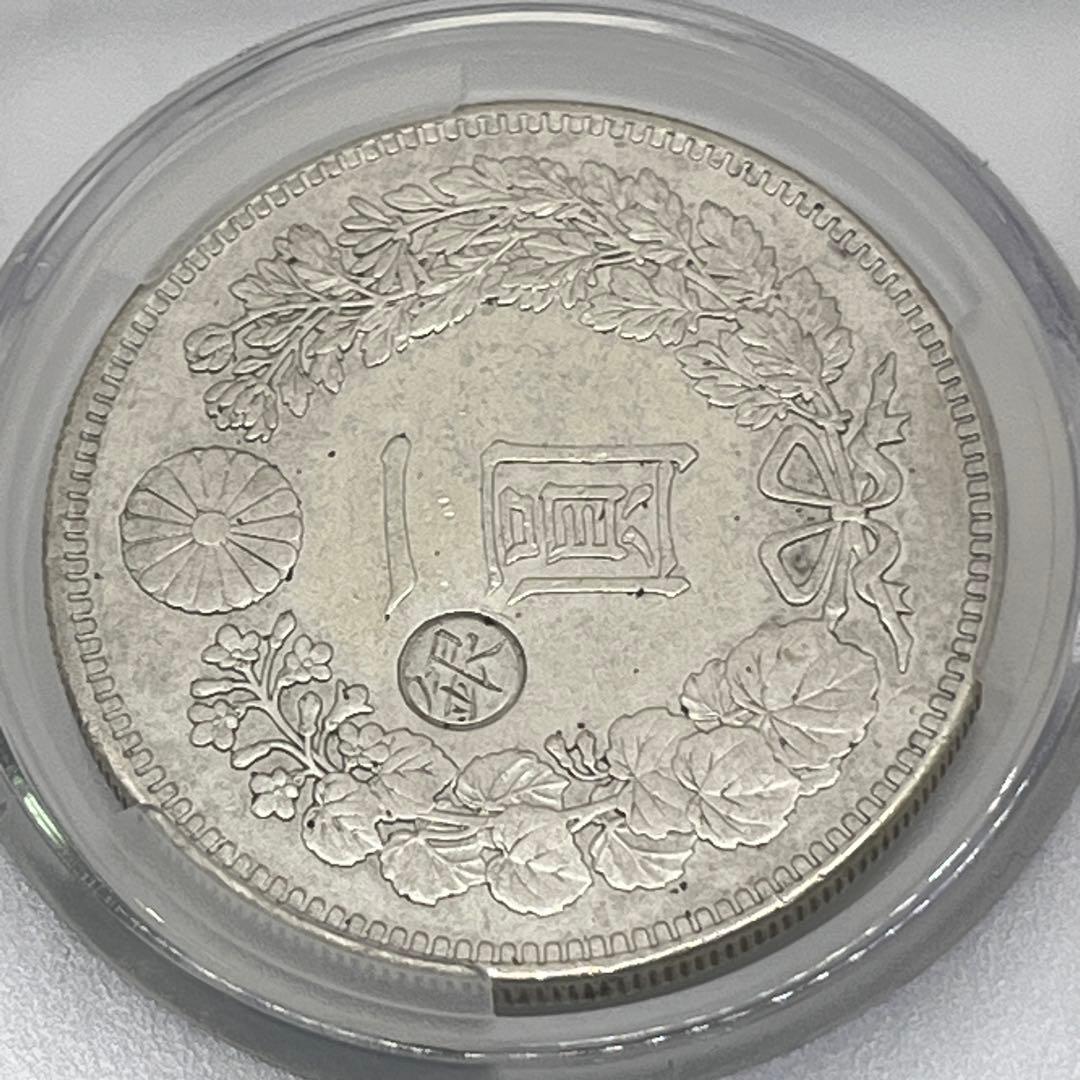 CAG HARSHLY CLEANED XF D 明治27年 左丸銀 新一円銀貨