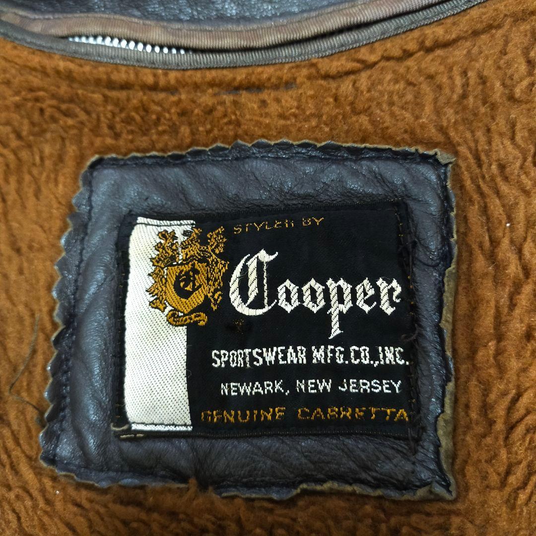 70S　USA製　Cooper　ライナー　ミドル丈レザーコート　レザージャケット
