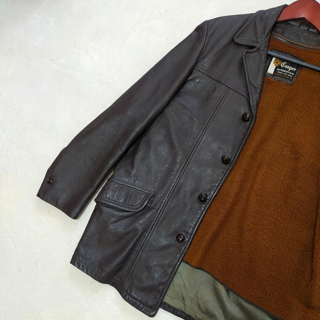 70S　USA製　Cooper　ライナー　ミドル丈レザーコート　レザージャケット