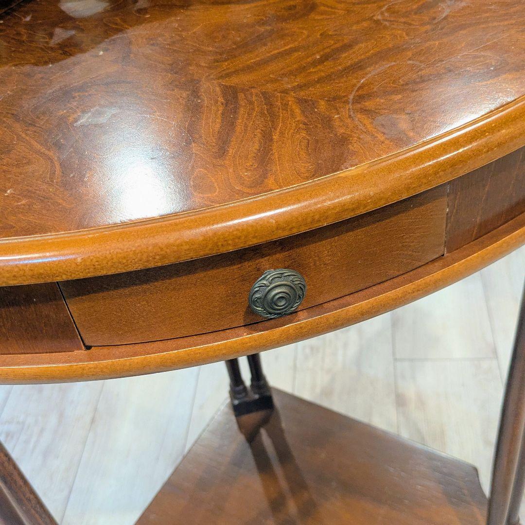 イタリア製 アンティーク調 コーナーテーブル 透かし飾り 輸入家具 送料込