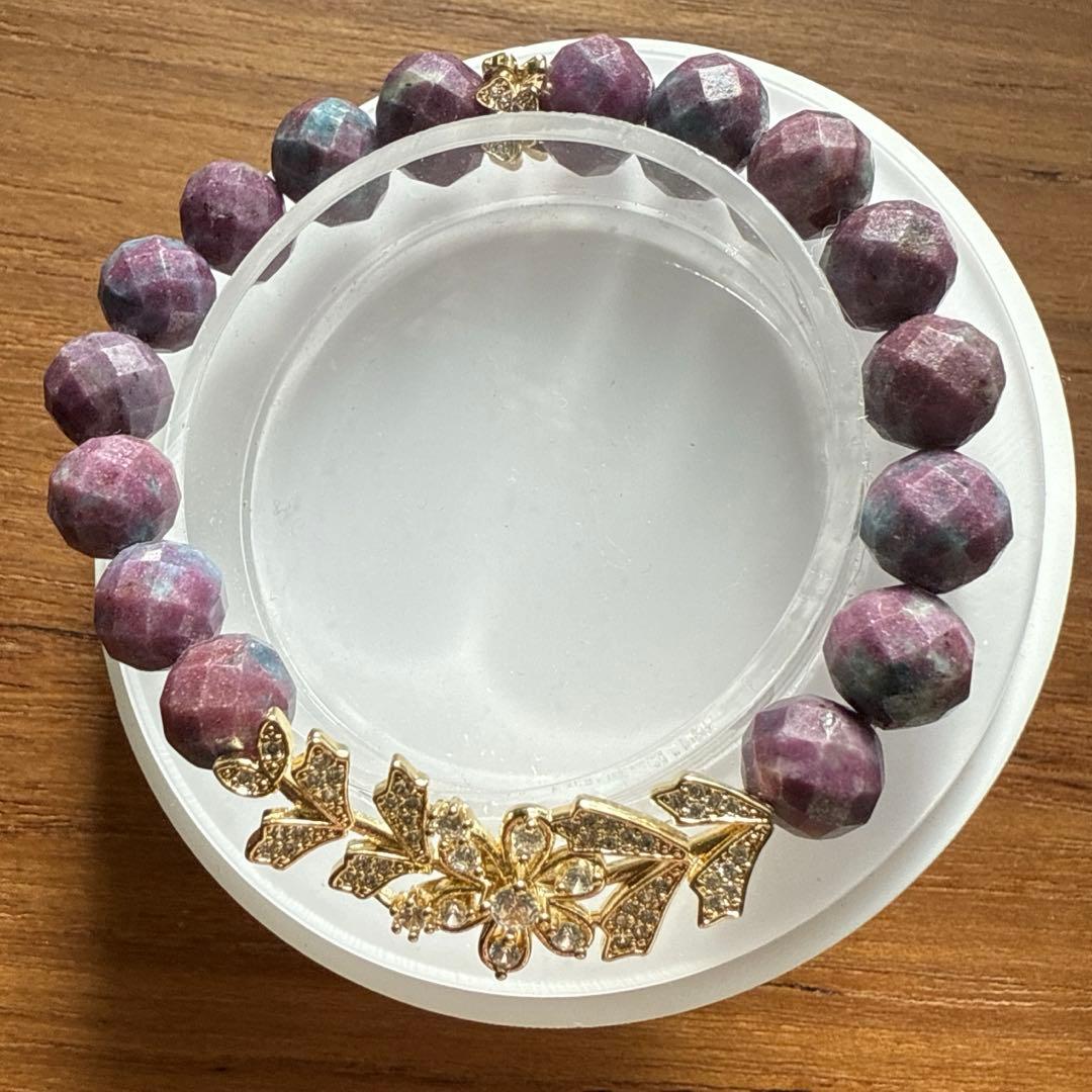 大人❢ルビーインフックサイトにキラキラパーツブレス❥