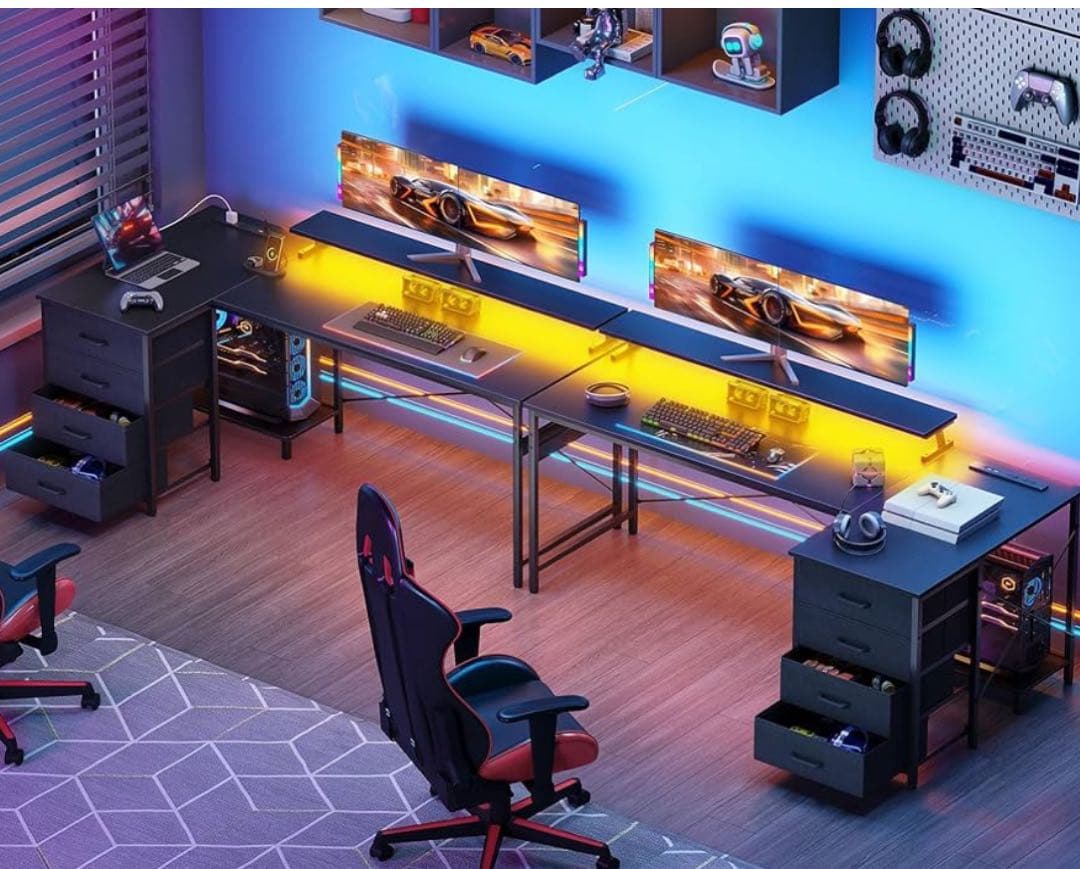 AODK ゲーミングデスク L字型