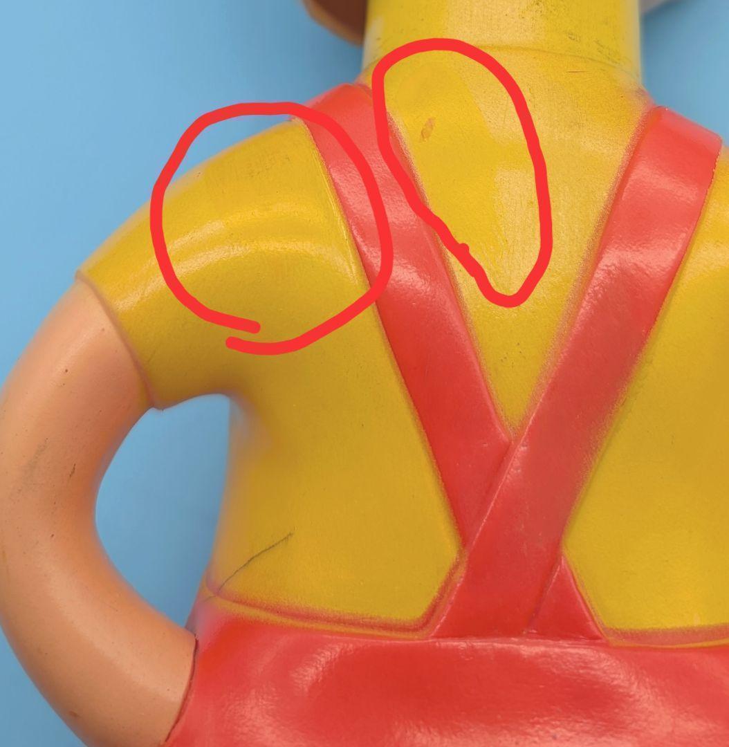 昭和レトロ 首振りペコちゃん 店頭用ソフビ/約３１センチ/台座付