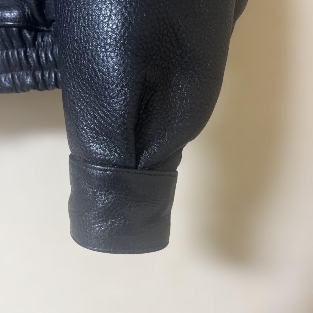 【美品】カドヤ　レザージャケット　LL 黒　※ネーム等入り