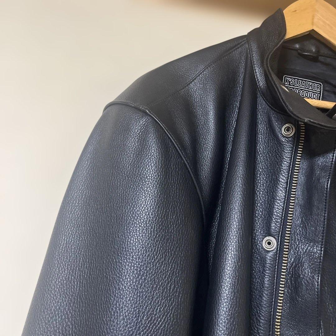 【美品】カドヤ　レザージャケット　LL 黒　※ネーム等入り