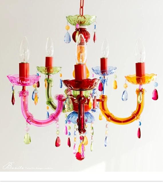 シャンデリア 5灯タイプ カラフル ポップ マルチカラー