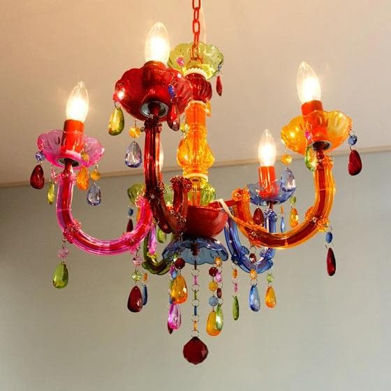 シャンデリア 5灯タイプ カラフル ポップ マルチカラー