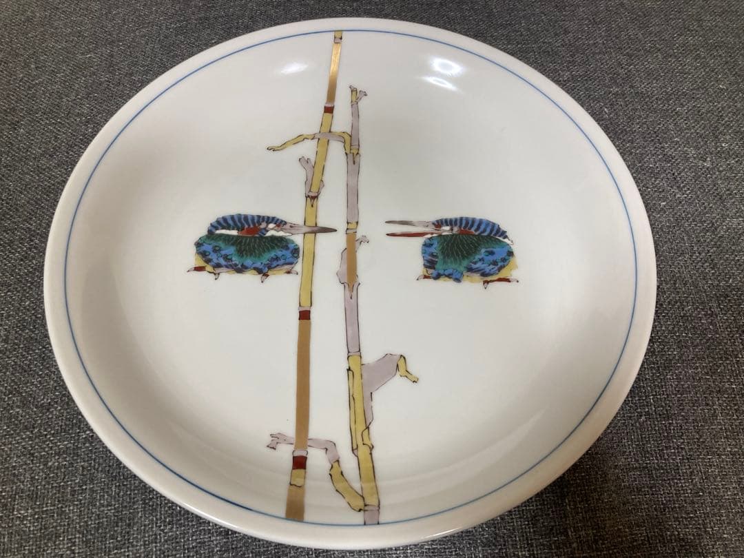 【未使用品】 九谷焼 武腰潤 泰山窯 人間国宝 川蝉 6枚セット 箱付