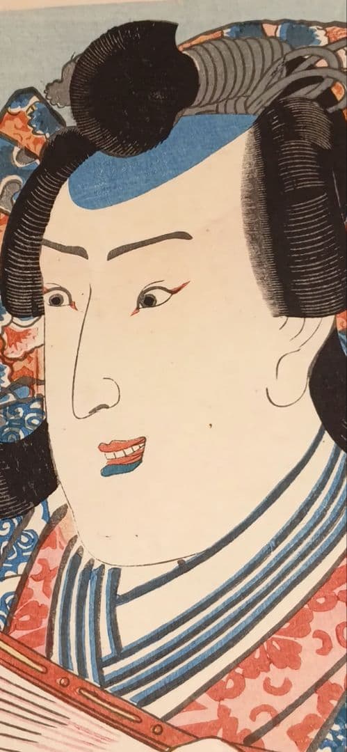 浮世絵版画、役者絵大首絵（市村羽左エ門)歌川国芳画、天保頃（1830頃)