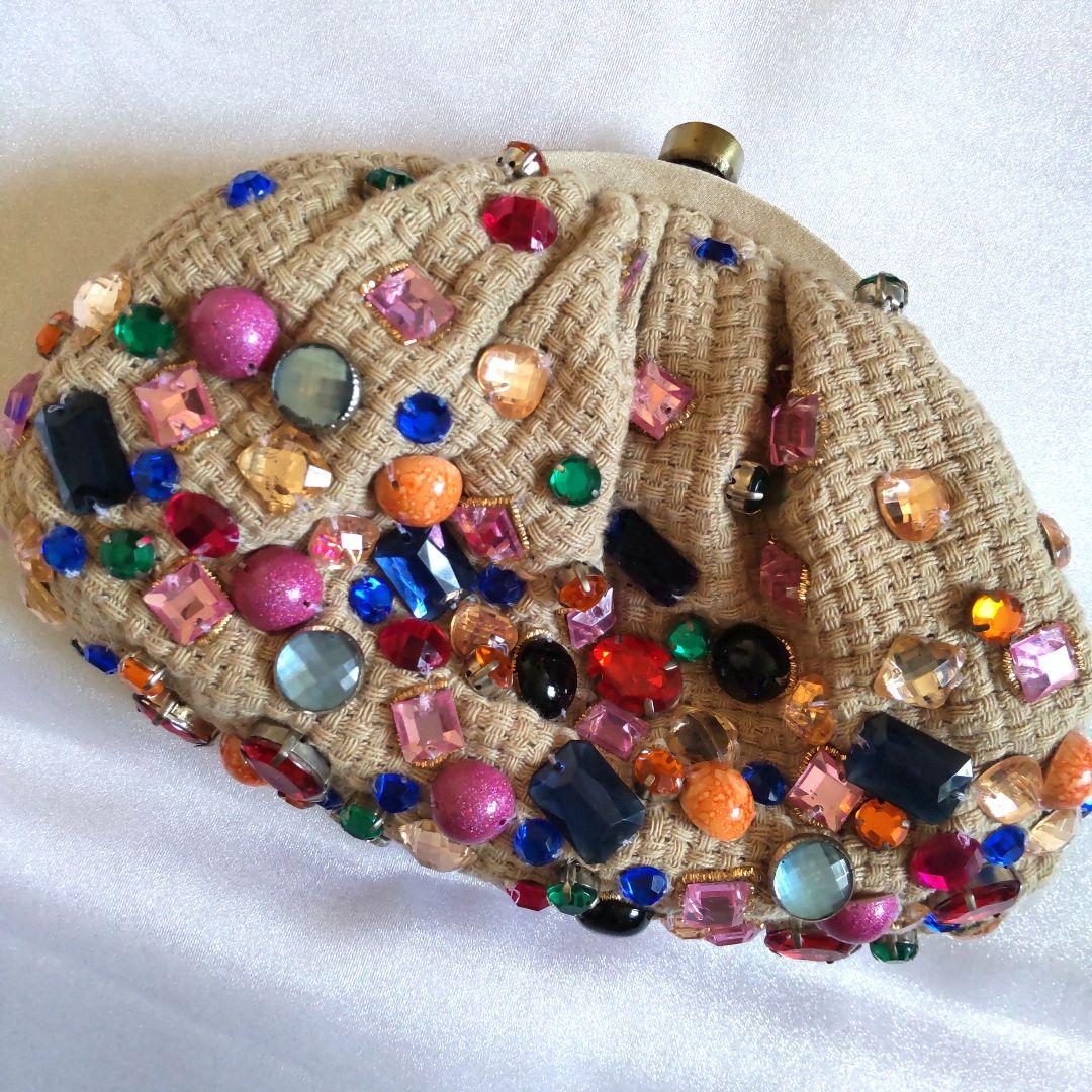 SANTI パーティーバッグ ビジュー付き　クラッチ　バッグ　美品　神崎恵