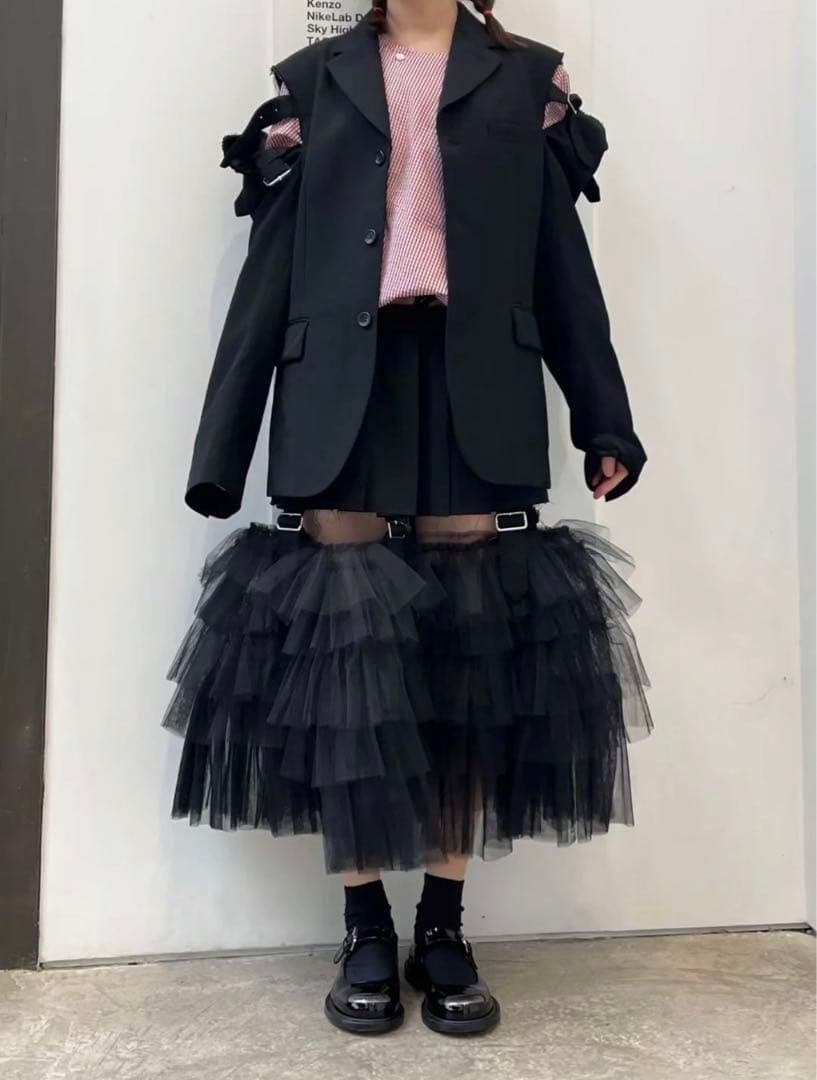 【BLACK COMME des GARCONS】チュール ドッキング スカート