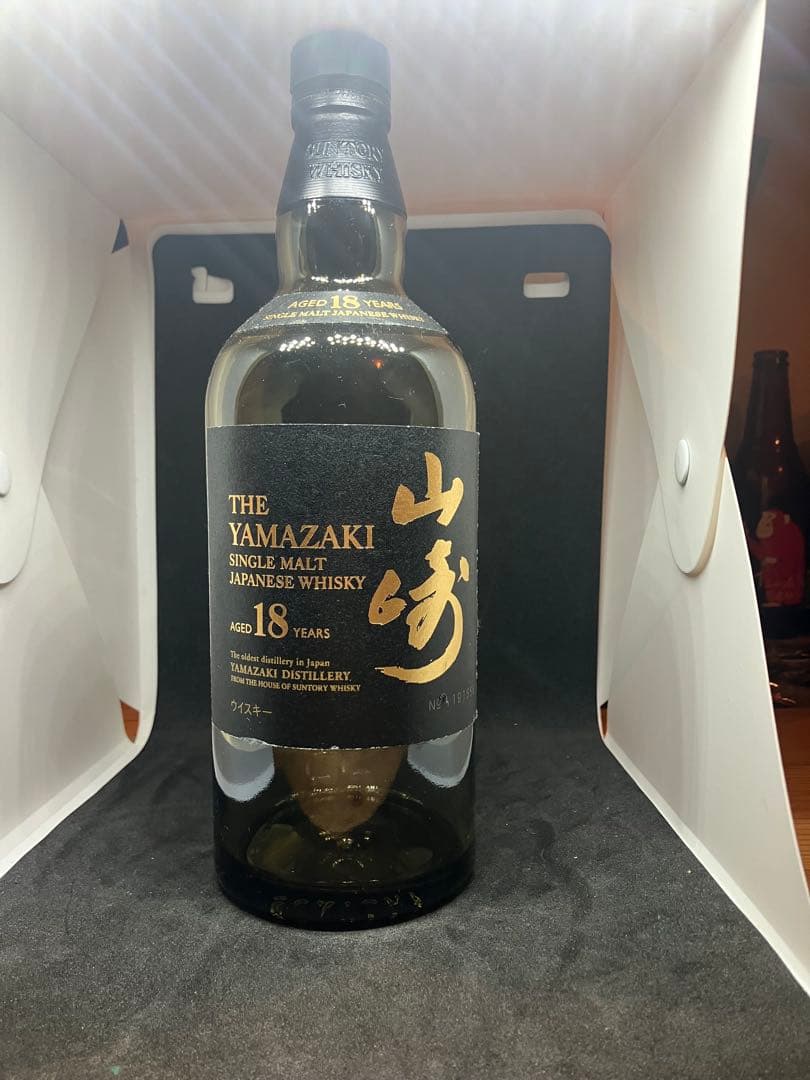 山崎 18年 シングルモルトウイスキー 750ml 空瓶+空箱
