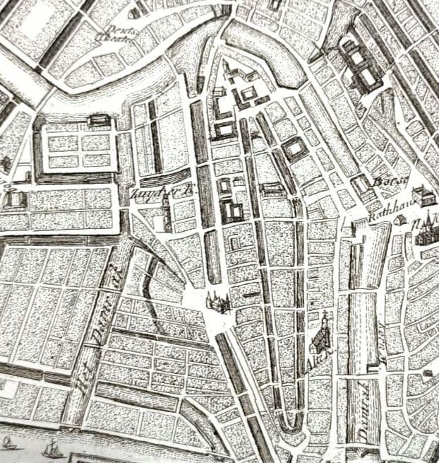 額装品　西洋古地図　1800年頃　アムステルダム都市図