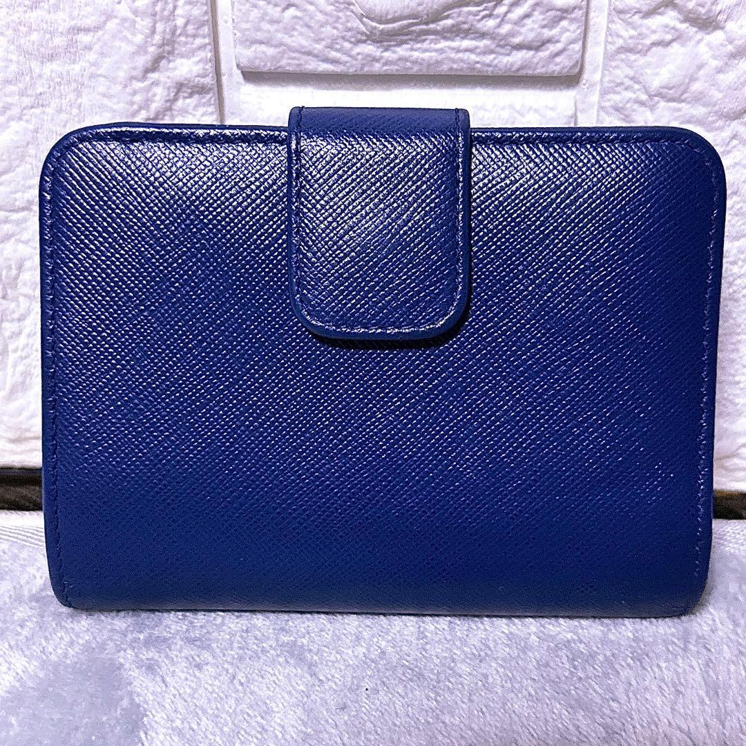 【未使用級】PRADA 折り財布 二つ折り 1ML018 サフィアーノ 青