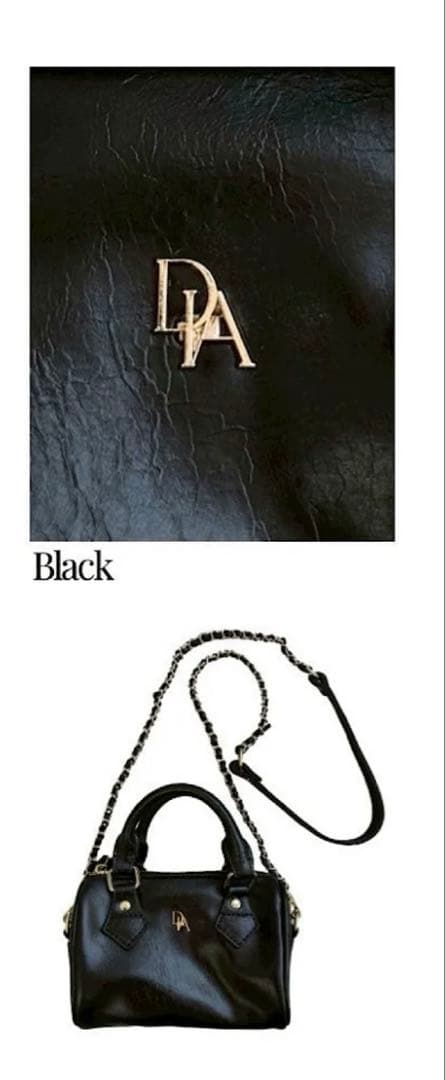 DIANTE ミニボストンショルダーバッグ ブラック