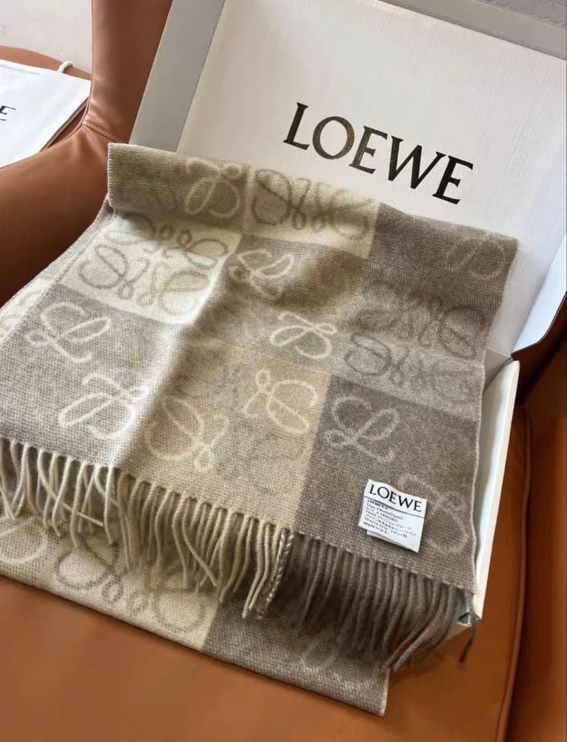 LOEWE ロエベ マフラー アナグラム 180×40 ウール90％ カシミヤ1
