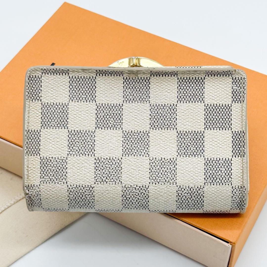 ルイヴィトン ポルトフォイユ ヴィエノワ ダミエ アズール がま口 二つ折り