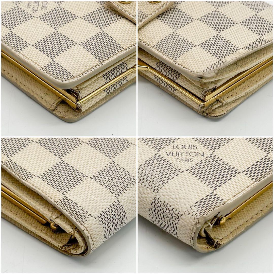 ルイヴィトン ポルトフォイユ ヴィエノワ ダミエ アズール がま口 二つ折り