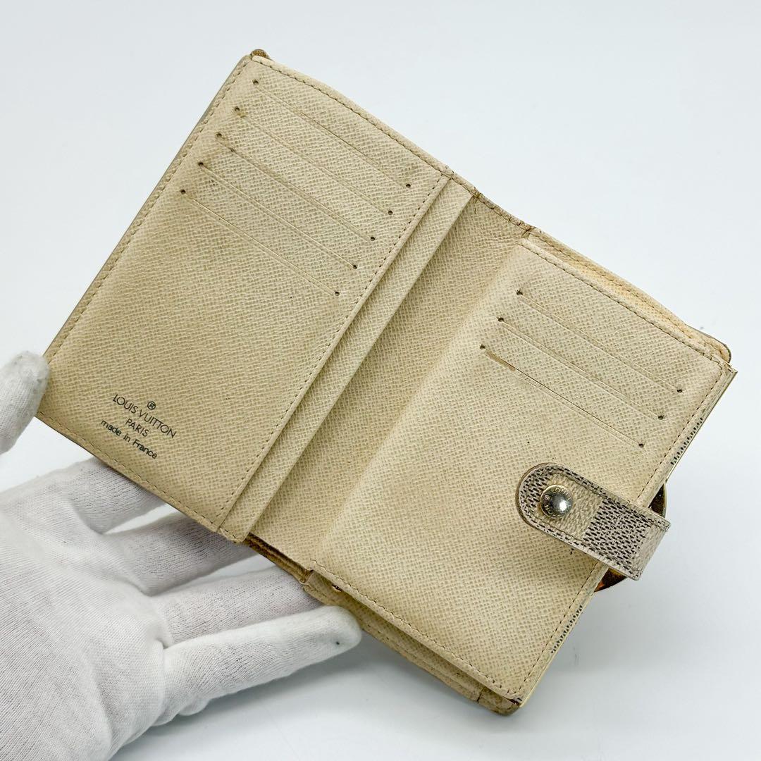 ルイヴィトン ポルトフォイユ ヴィエノワ ダミエ アズール がま口 二つ折り