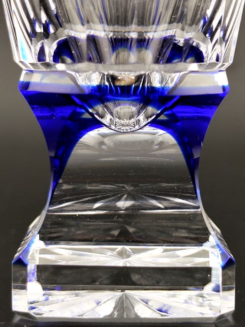 超希少品☆阪本光男 薩摩切子 脚付杯（切子 江戸切子 薩摩切子）