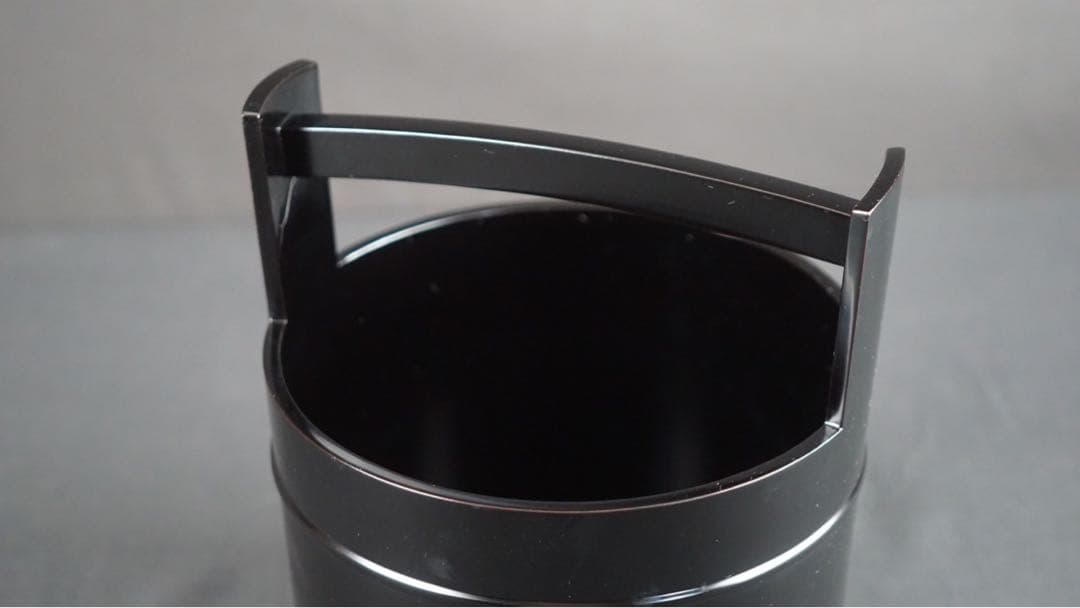 塗師 川瀬表完 作 真塗 手桶水指 共箱 茶道具