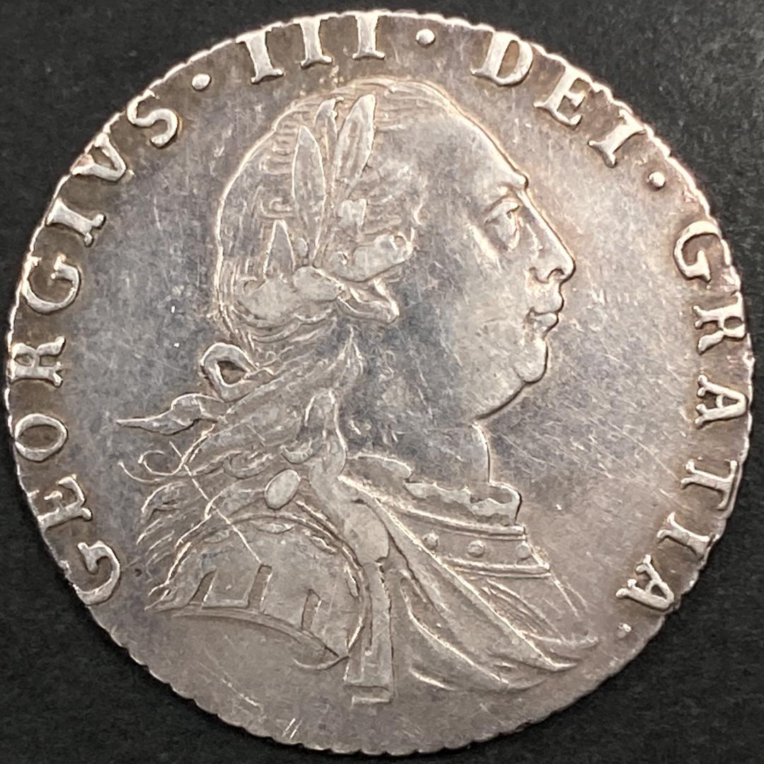 1787 イギリス 6ペンス銀貨・アンティーク 