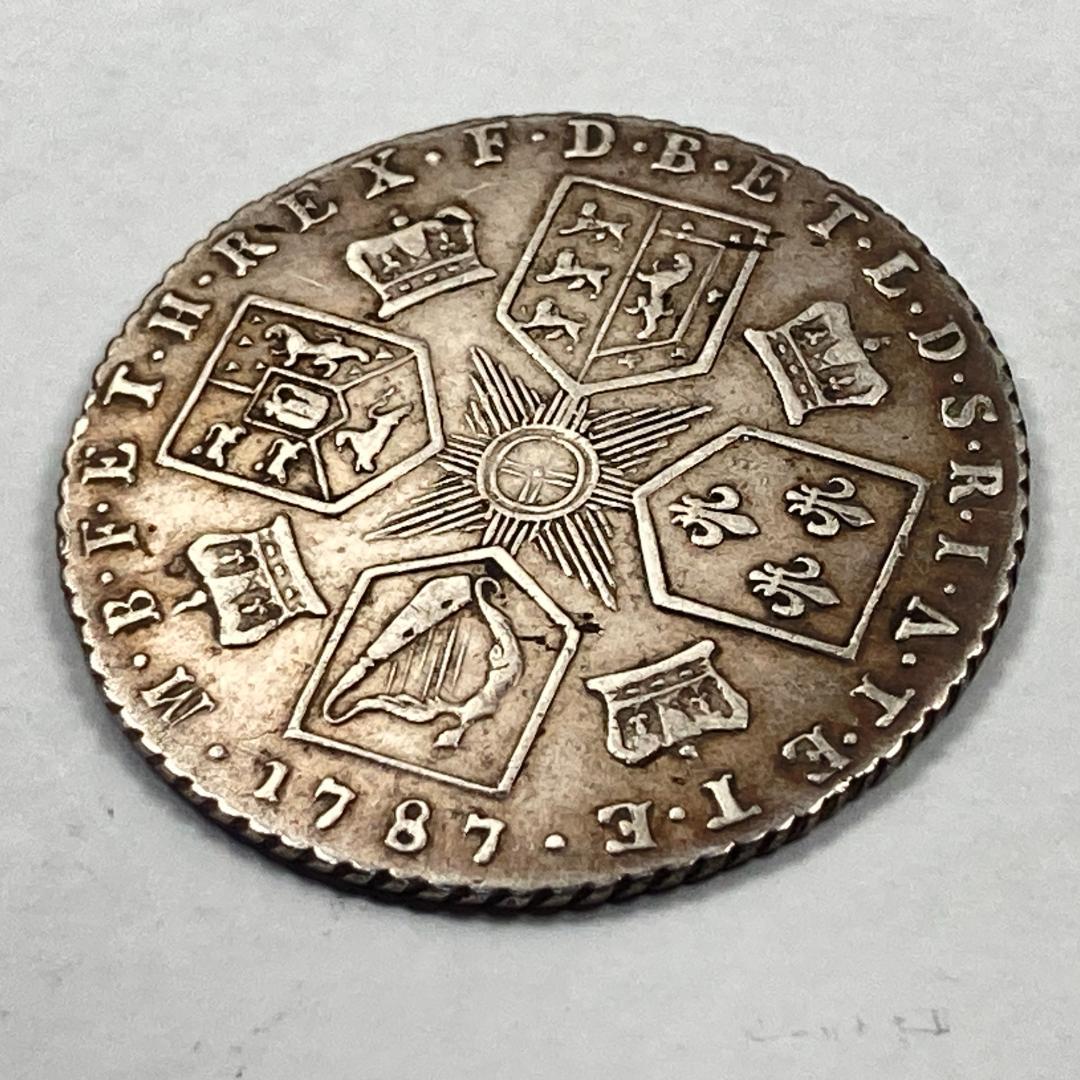 1787 イギリス 6ペンス銀貨・アンティーク 