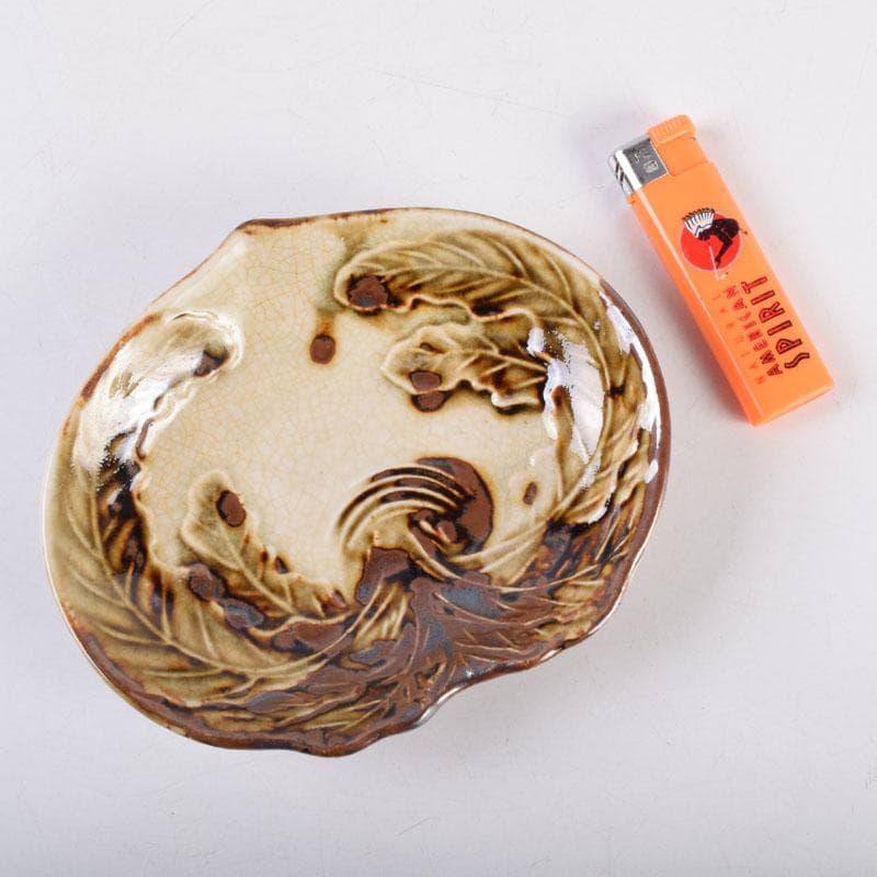 和食器　色絵　カブ形　銘々皿　五客　時代箱　V　8440