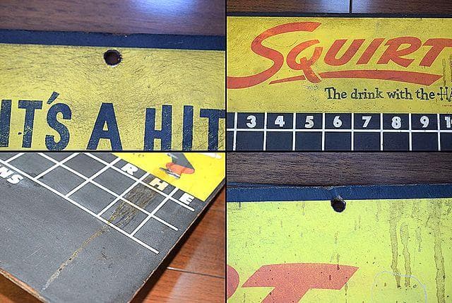 1960’s SQUIRT スクワート ビンテージ 両面 看板 スコアボード