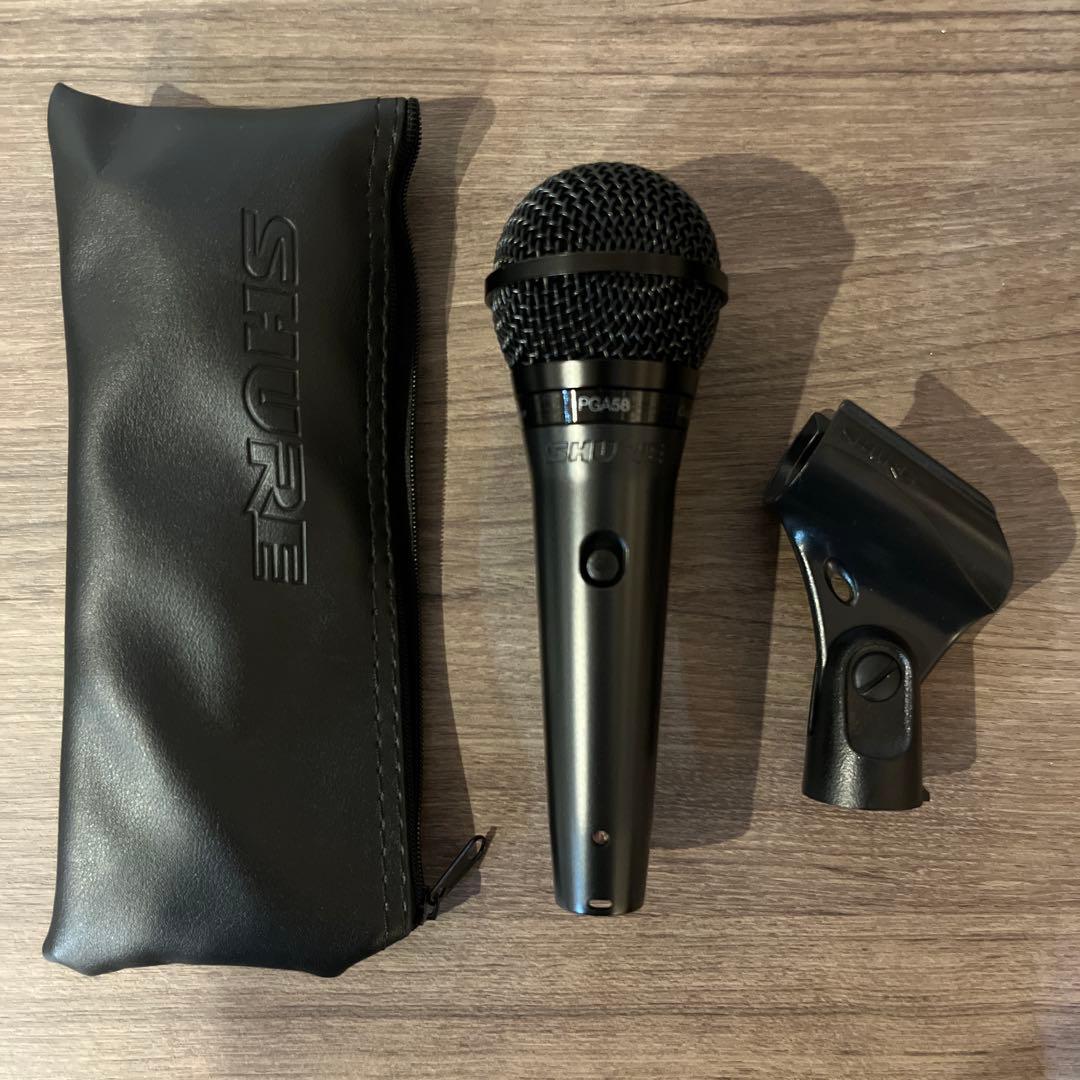SHURE PGA58 ダイナミックマイク 本体と付属品