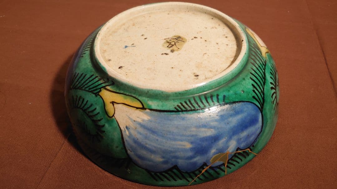 古九谷　九谷焼　正院焼　青九谷　青手　吉田屋窯　松山窯　大丼　205mm １客