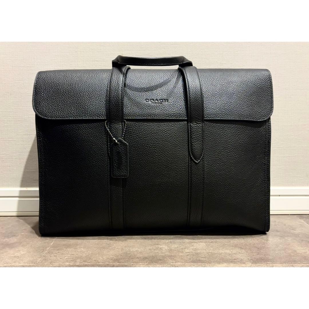 ほぼ未使用 COACH ビジネスバッグ ブラック レザー