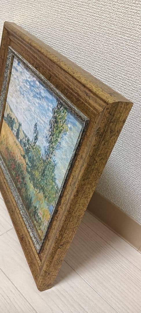 クロード・モネ　油絵複製画　印象派 風景画 金色フレーム付き