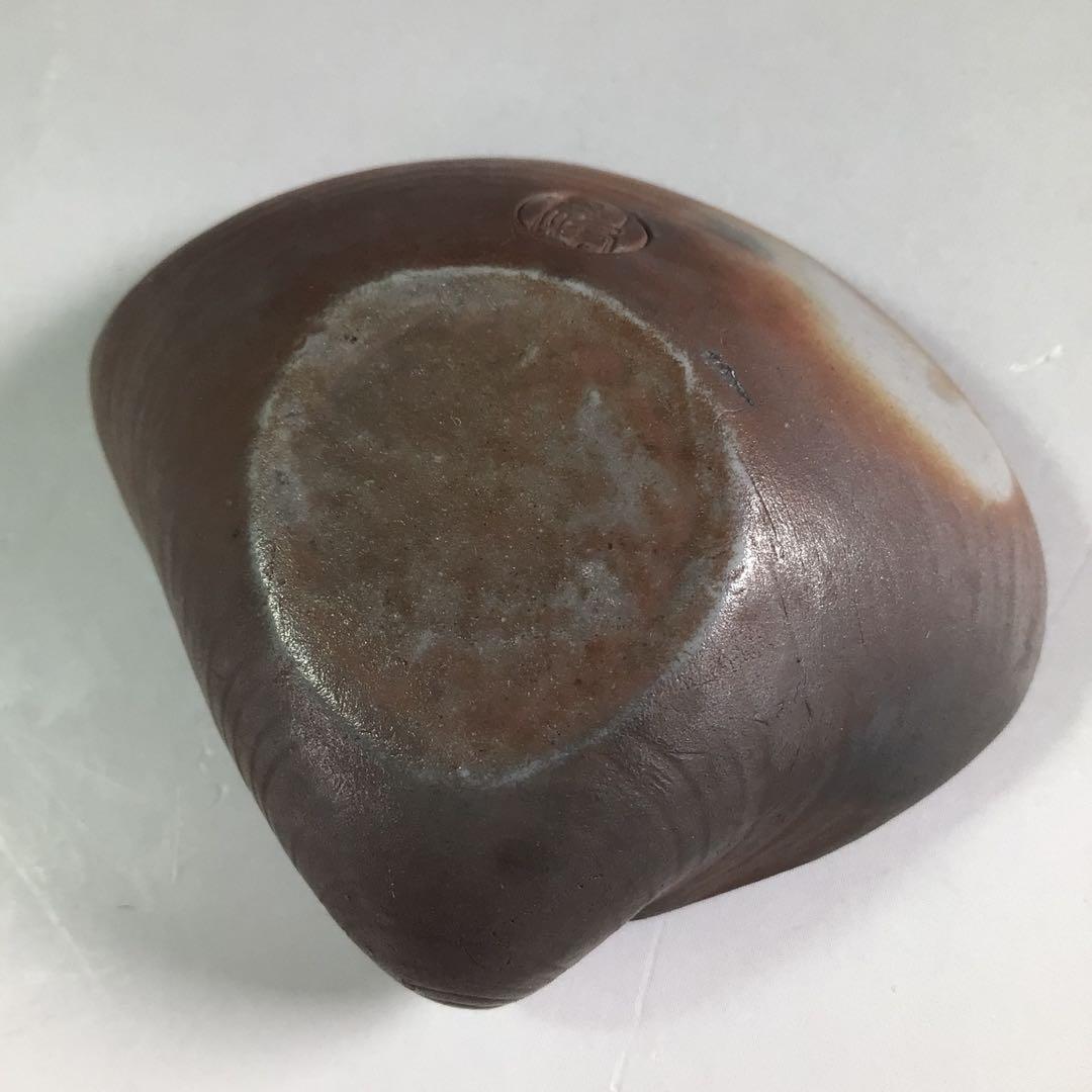 Ｐ８３５　香合　『備前焼』『木村陶峰造』『蛤香合』　共箱　茶道具