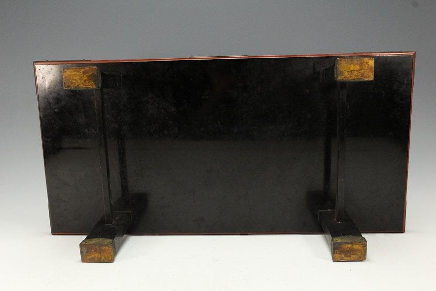 真塗り 螺鈿 草華紋 四方卓 香炉台 仏教美術(K-YC341)