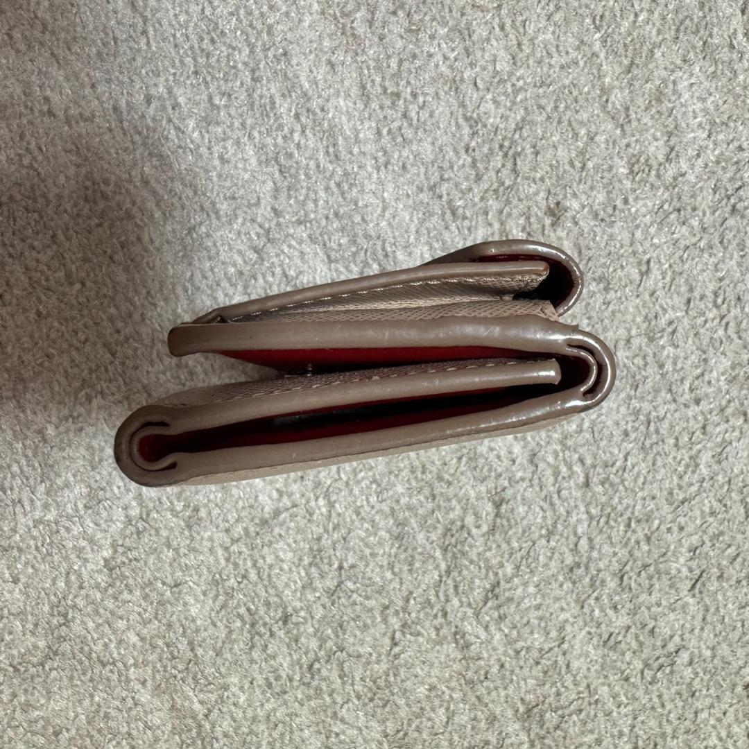 PRADA　 サフィアーノレザー 三つ折り財布 ピンクベージュ